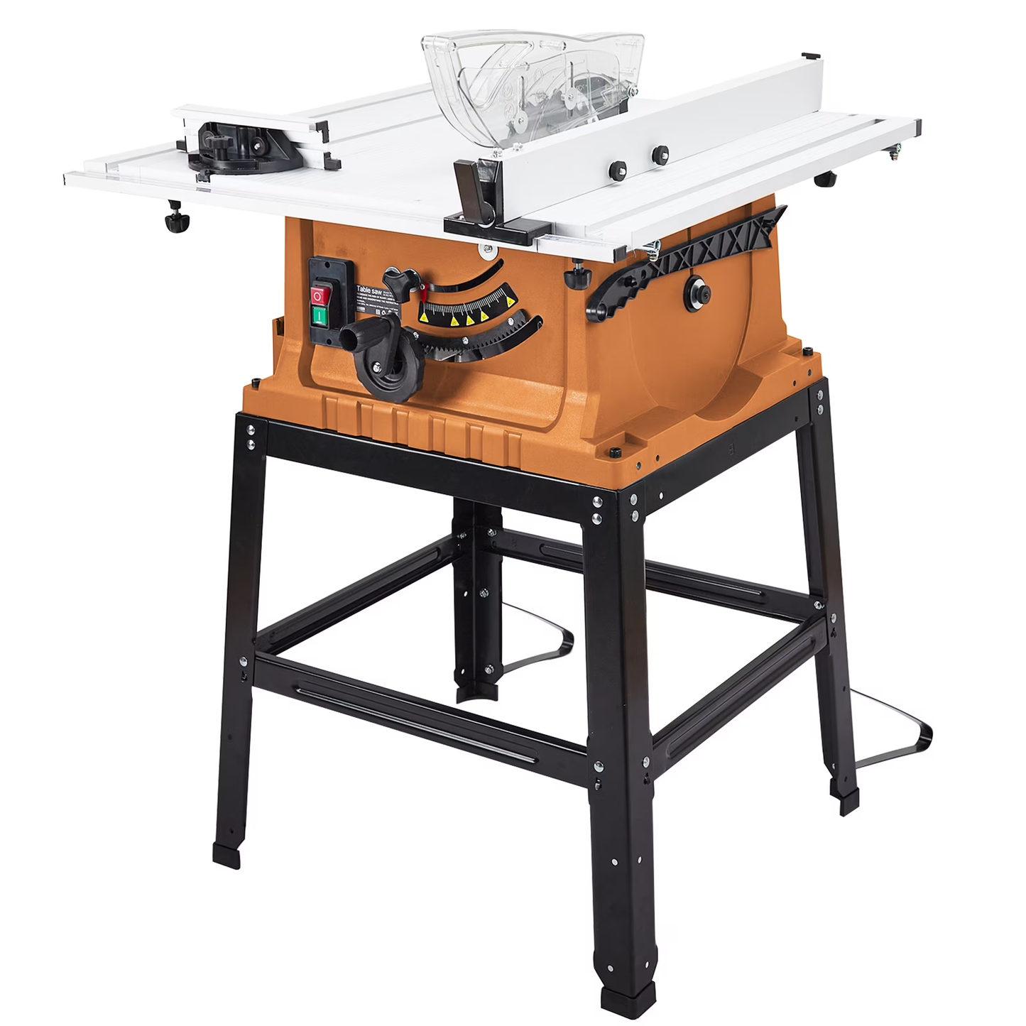 Table Saw,15Amp 10 Inch Portable Jobsite Table Saw with Stand & Push Stick,90° Cross Cut & 0-45° Bevel Cut,5000Rpm,Adjustable Blade Height,Tablesaw for DIY Furniture Making Woodworking