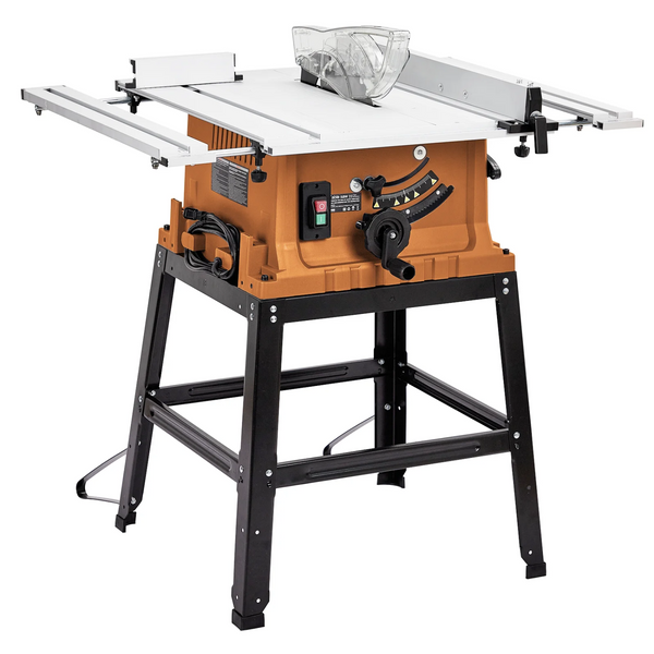 Table Saw,15Amp 10 Inch Portable Jobsite Table Saw with Stand & Push Stick,90° Cross Cut & 0-45° Bevel Cut,5000Rpm,Adjustable Blade Height,Tablesaw for DIY Furniture Making Woodworking