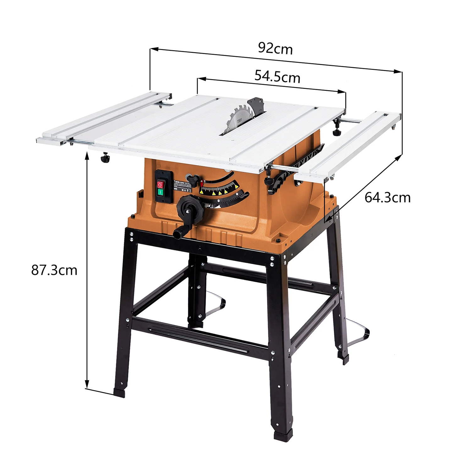 Table Saw,15Amp 10 Inch Portable Jobsite Table Saw with Stand & Push Stick,90° Cross Cut & 0-45° Bevel Cut,5000Rpm,Adjustable Blade Height,Tablesaw for DIY Furniture Making Woodworking