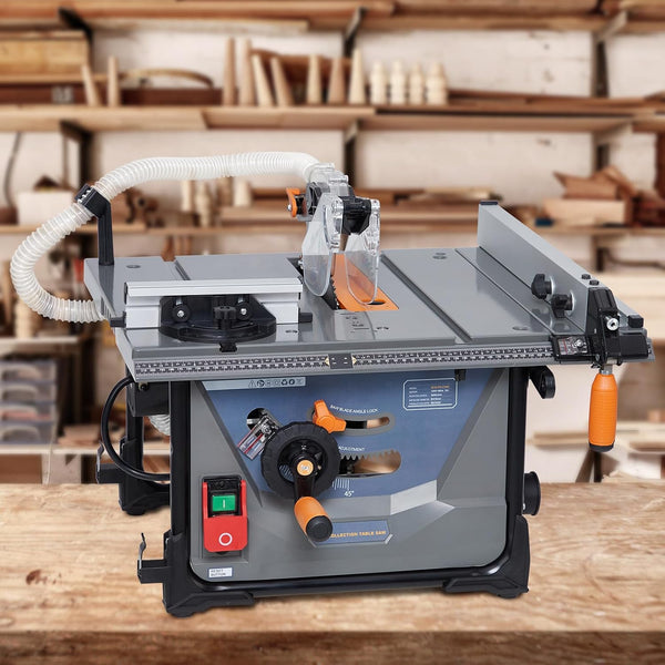 Table Saw for Jobsite, 98% Vacuuming Rate Table Saw 8.5 Inch，Cutting Speed up to 5000RPM，2000W,15A Tablesaw with Low Noise for DIY Woodworking and Furniture Making