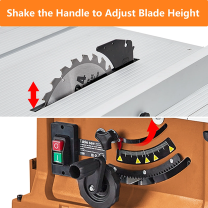 Table Saw,15Amp 10 Inch Portable Jobsite Table Saw with Stand & Push Stick,90° Cross Cut & 0-45° Bevel Cut,5000Rpm,Adjustable Blade Height,Tablesaw for DIY Furniture Making Woodworking