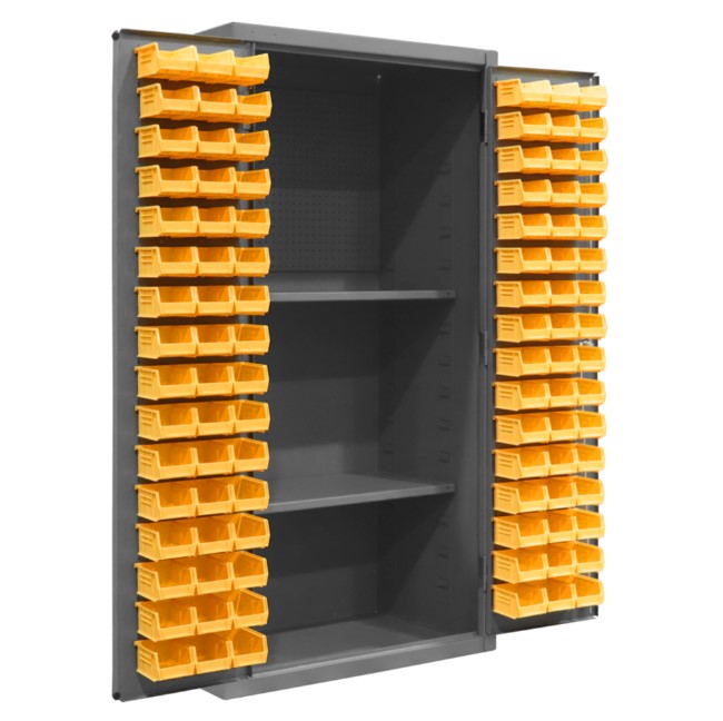 Pegboard Cabinet with 96 Bins and 2 Shelves