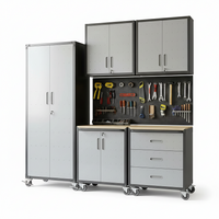Garage Cabinet System Built for Workshop Organization, Heavy Duty Steel, Modular Design, Easy Assembly