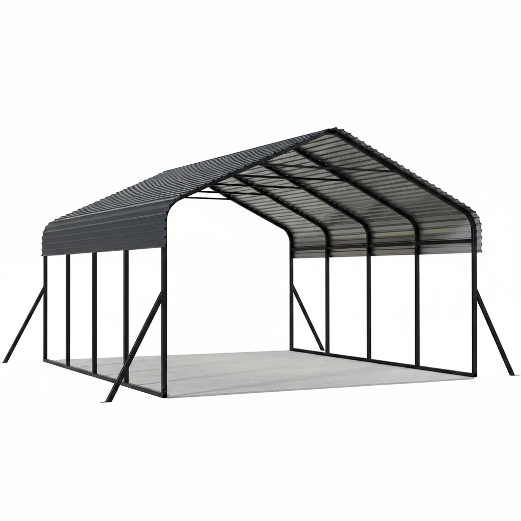 Carport Canopy 12X20 Heavy Duty,Metal Carport with Reinforced Structrure and Base,Outdoor Garage Car Shelter Frame for Pickup, Boat, Car and Tractors
