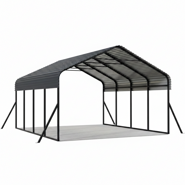 Carport Canopy 12X20 Heavy Duty,Metal Carport with Reinforced Structrure and Base,Outdoor Garage Car Shelter Frame for Pickup, Boat, Car and Tractors