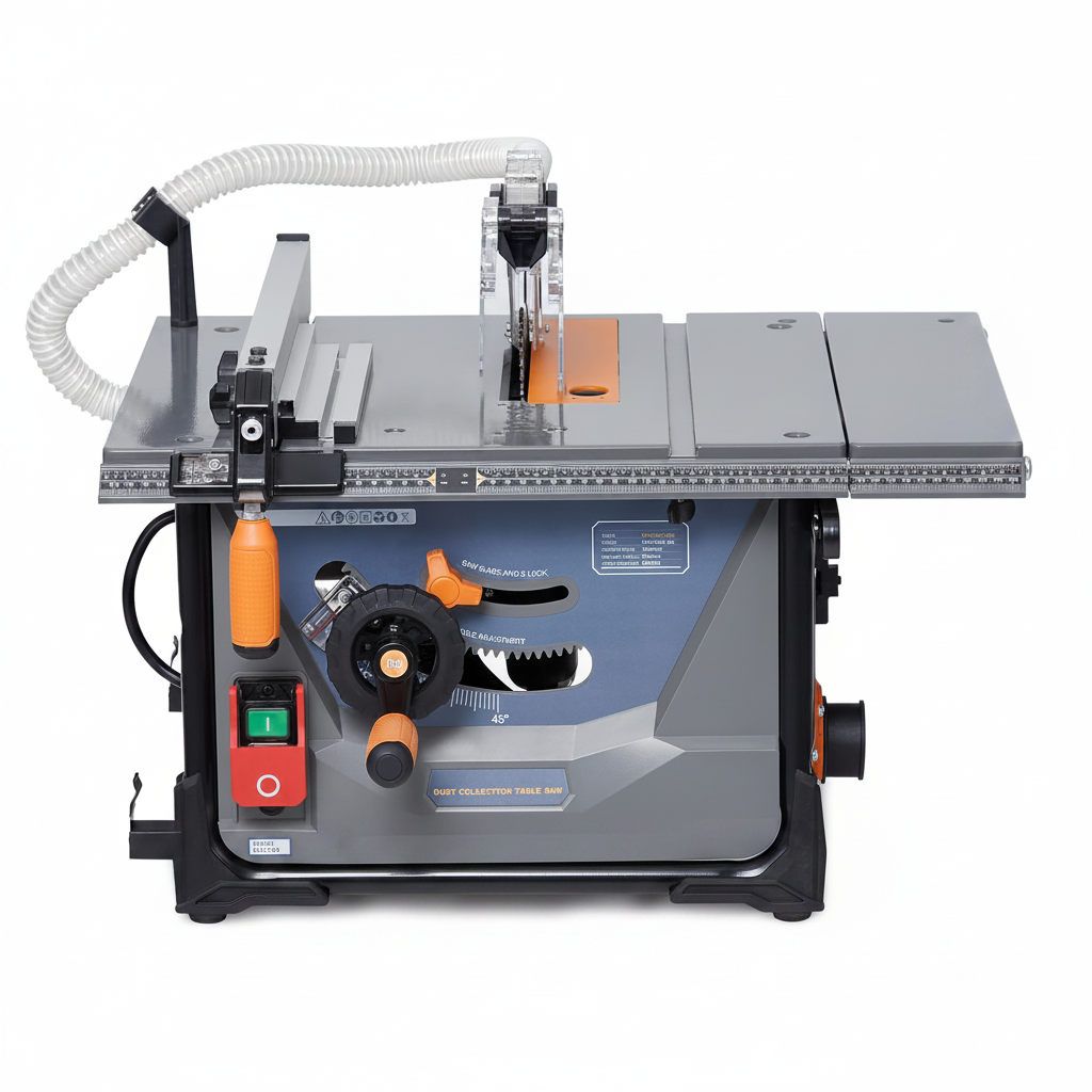 Table Saw for Jobsite, 98% Vacuuming Rate Table Saw 8.5 Inch，Cutting Speed up to 5000RPM，2000W,15A Tablesaw with Low Noise for DIY Woodworking and Furniture Making